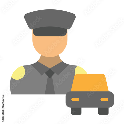 Taxi Driver Vector Flat Icon Design