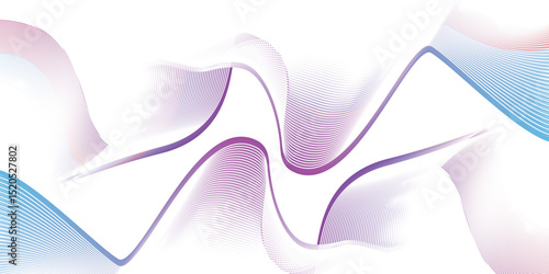 Flowing colorful curve shape with soft gradient vector abstract background, relaxing and tranquil art, can illustrate health medical or sound of music. Vector illustration