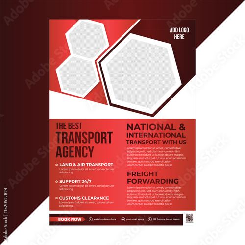Modern and Clean Flyer Template for Transport Agencies – Promote Your Freight Forwarding, Cargo Delivery, and Warehousing Solutions