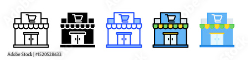 Supermarket Icon Collection With Multiple Styles