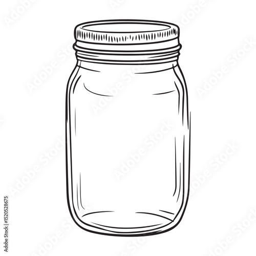 Classic Mason Jar Silhouette Vector Illustration Vintage Style Design