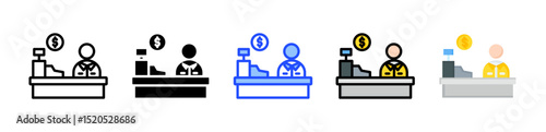 Cashier Icon Collection With Multiple Styles