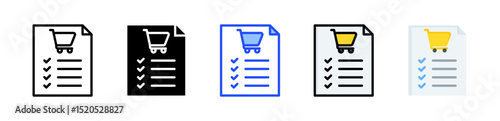 Shopping List Icon Collection With Multiple Styles