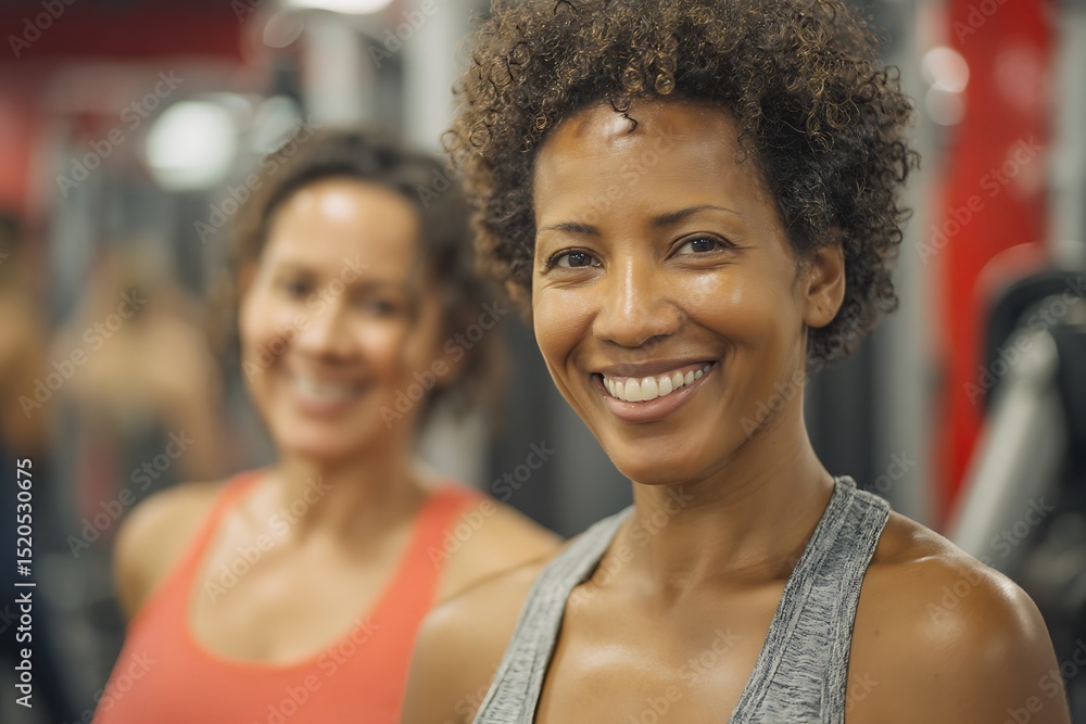 A Smiling Woman At The Gym With Blurry Women Background, Fitness Motivation, Health And Wellness, Active Lifestyle A Smiling Woman At The Gym With Blurry Women Background, Fitness Motivation, Health And Wellness, Active Lifestyle