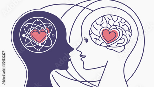 Understanding love and logic: emotional intelligence and rational thinking in relationships concept design