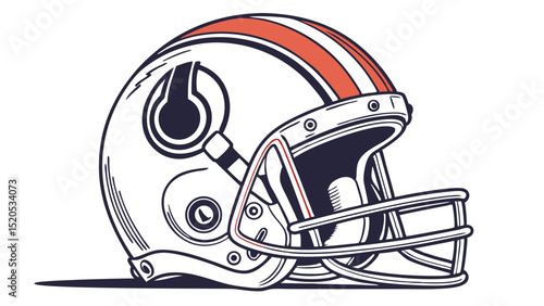 Vintage football helmet vector illustration for sports team logo and graphic design projects use