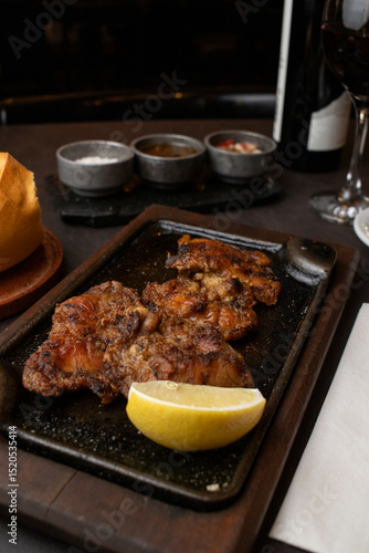 grilled meat with vegetables