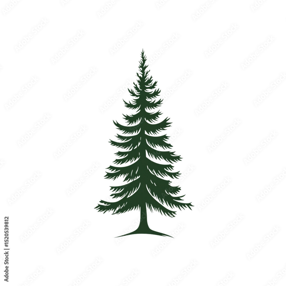 an illustrated pine tree isolated on a white background simple logo design. an illustrated pine tree isolated on a white background simple logo design.
