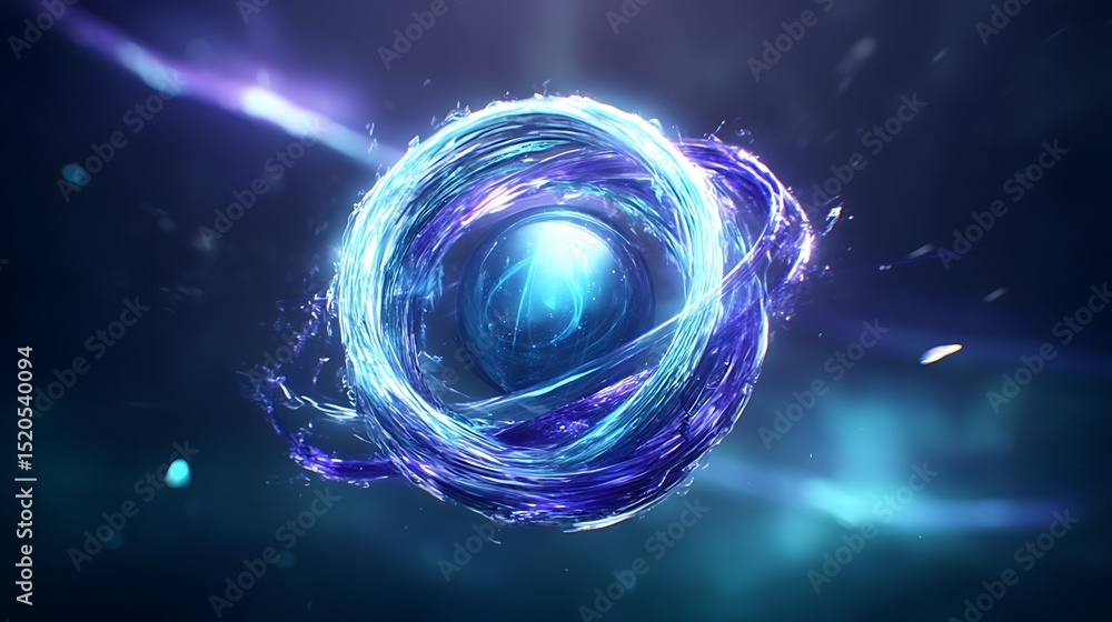 Obraz premium Abstract swirling light energy sphere form