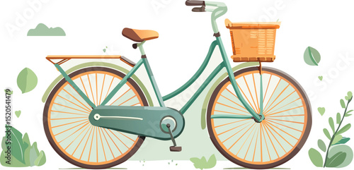 Minimalist Vector Bicycle Icon – Flat Bike Illustration for Urban and Eco Transport