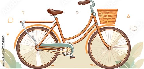 Minimalist Vector Bicycle Icon – Flat Bike Illustration for Urban and Eco Transport