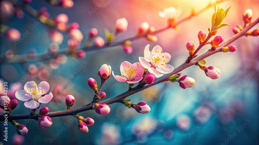 Blooming spring: a delicate portrait captures the ethereal beauty of early branch buds. Blooming spring: a delicate portrait captures the ethereal beauty of early branch buds.