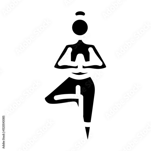 Tree Pose Vector Glyph Icon Design