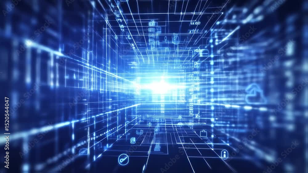 Abstract Digital Data Transmission Technology Network Background Animation Abstract Digital Data Transmission Technology Network Background Animation