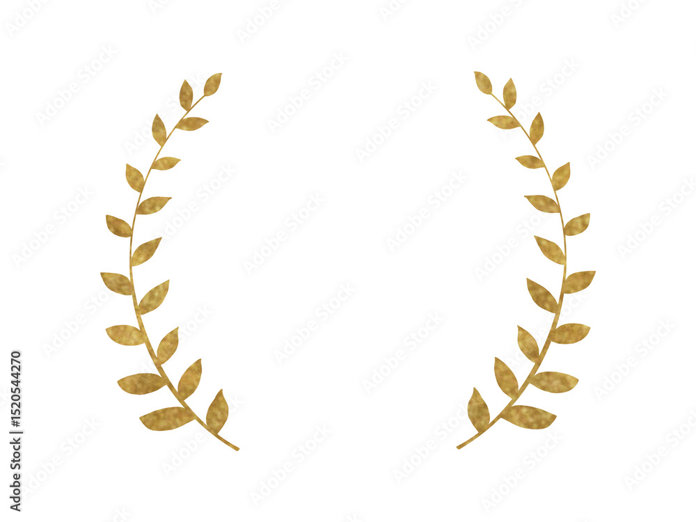 Obraz premium 金色の月桂冠の装飾イラスト