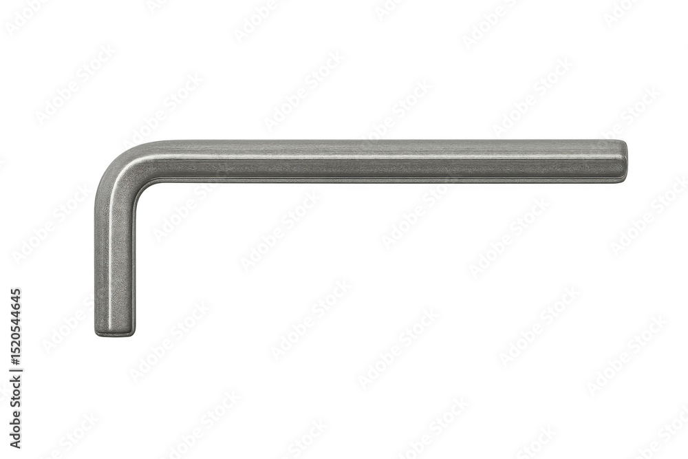 Metal allen wrench closeup, isolated, highlighting precision engineering for mechanical tasks Metal allen wrench closeup, isolated, highlighting precision engineering for mechanical tasks