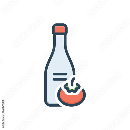 Color illustration icon for  ketchup