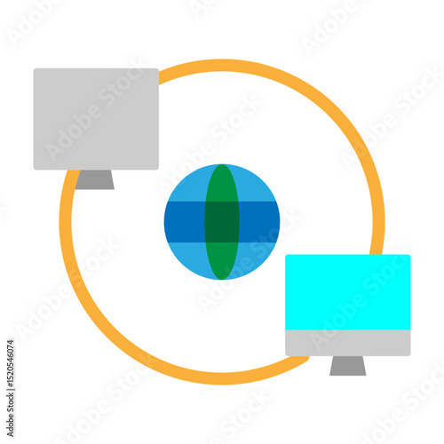 WAN Vector Flat Icon Design