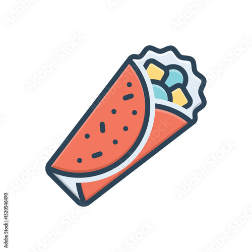 Color illustration icon for roll