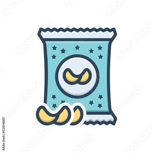 Color illustration icon for chips