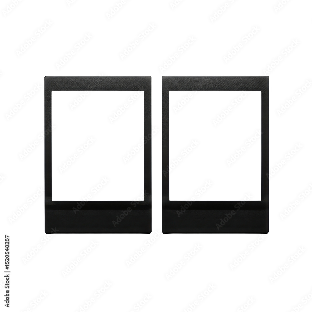 Two retro photo frames with empty space for your photos isolated PNG with Transparent Background Two retro photo frames with empty space for your photos isolated PNG with Transparent Background