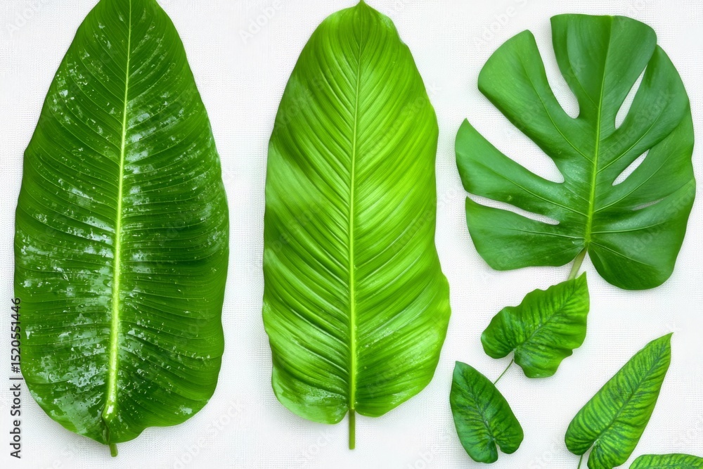 Obraz premium green leaf isolated on white background