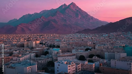 aerial view of tourist attractions in saudi arabia, mount uhud