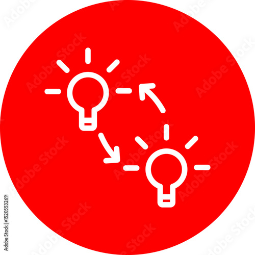 Idea Exchange Vector Line White Circle Red