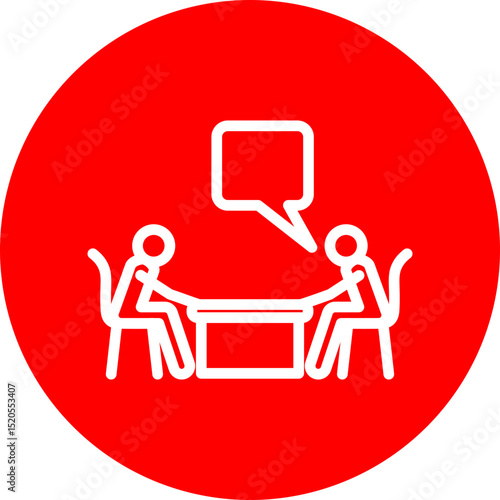 Conversation Starters Vector Line White Circle Red