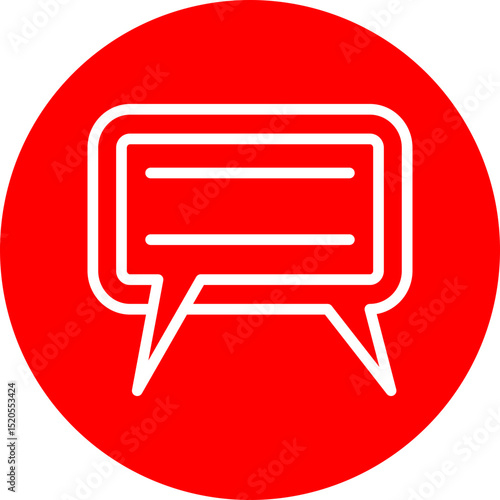 TwoWay Chat Vector Line White Circle Red