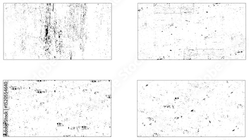 Black dotted texture element collection. Stippled shade object pack, Grunge texture monochrome set elements with spotted canvases.