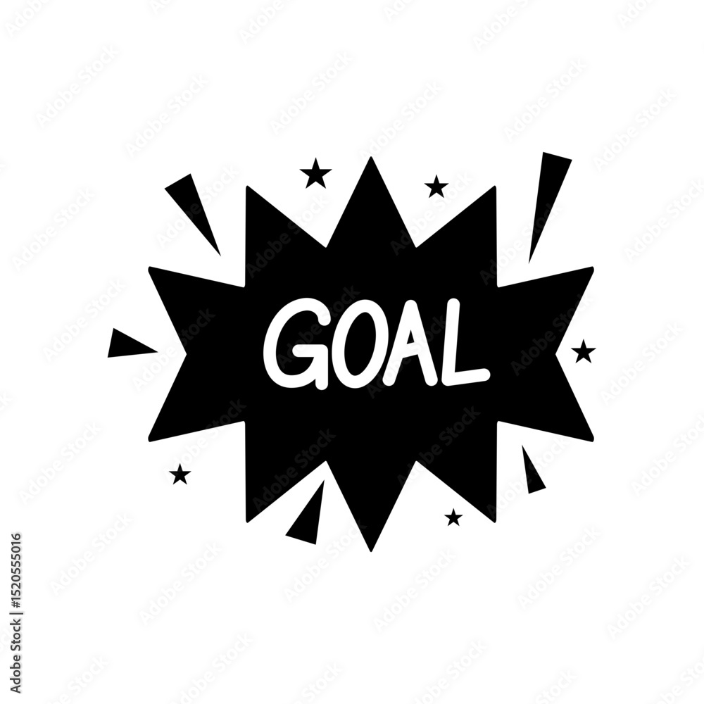 Fototapeta premium Goal text comic speech doodle vector silhouette
