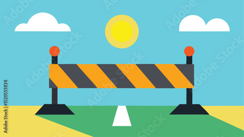 Modern Cartoon Escalator Integrated into a Hillside Vector illustration Background