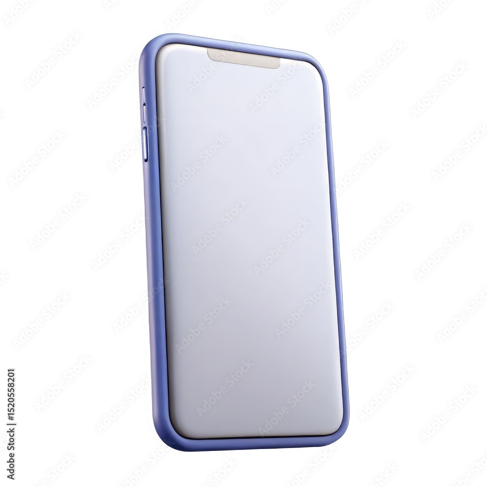 Purple smartphone case mockup isolated on white background Purple smartphone case mockup isolated on white background