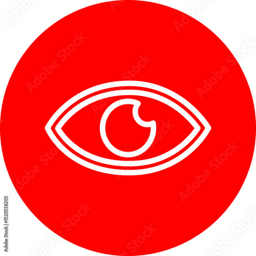 Eye (View) Vector Line White Circle Red