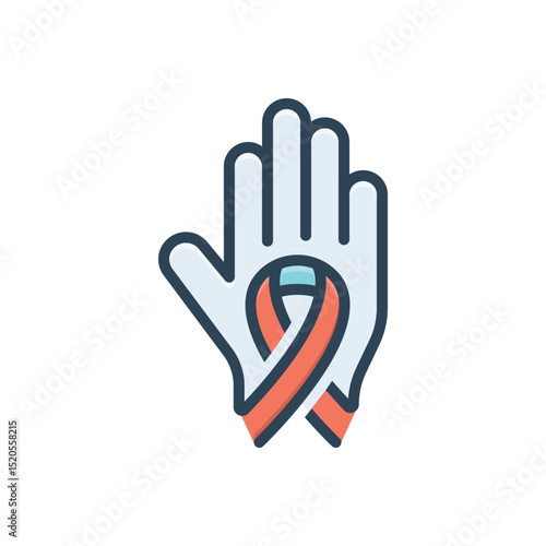 Color illustration icon for stop