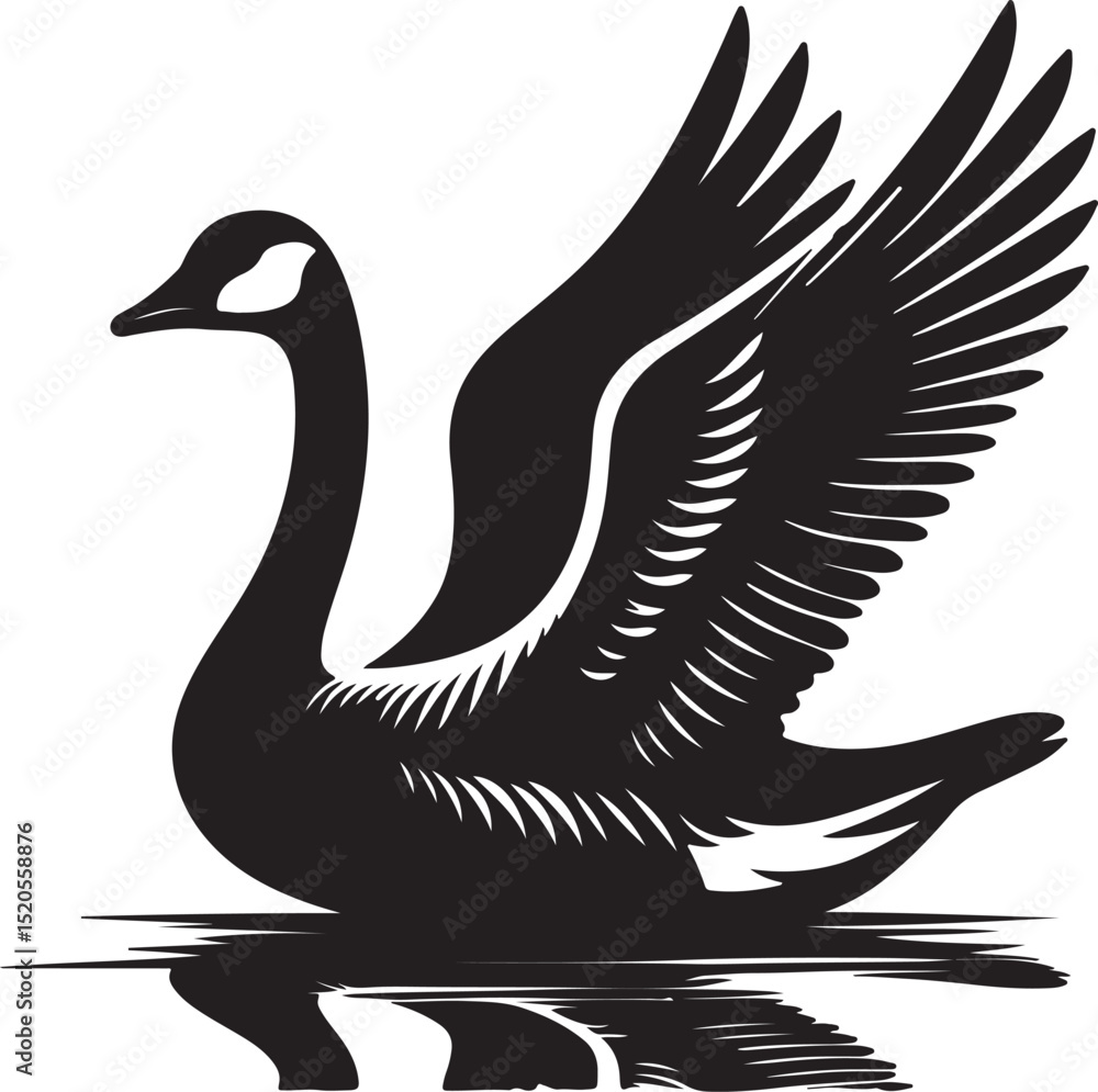 Obraz premium High quality Goose black vector