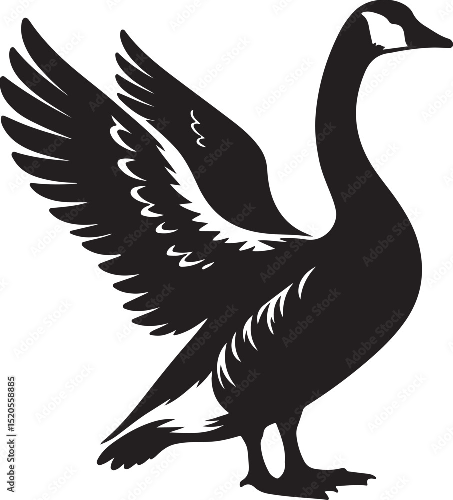 Obraz premium High quality Goose black vector