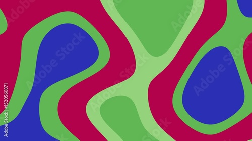 Abstract colorful design featuring organic shapes in vibrant hues of green, red, and blue