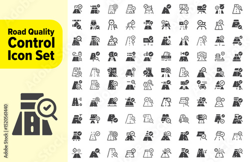 New Road Quality control Icon Set, Creative vector, web and print Icon Design. Maps and Navigation icon set with map, navigation, gps, compass, directions, route, path, destination, location icons