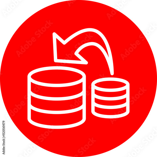 Database Transfer Vector Line Icon Design