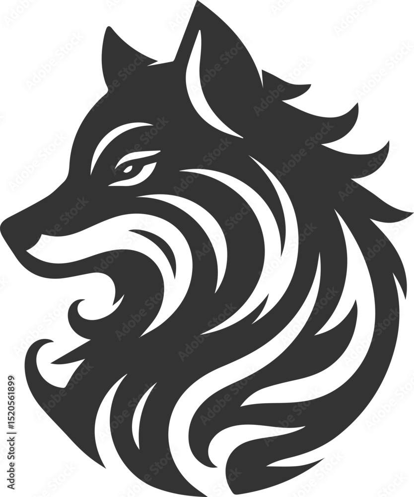 Fototapeta premium Vector element of a animal wolf artwork design silhouette