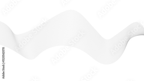 Abstract wave element for design. Digital frequency track equalizer. Wave with lines created using blend tool. Curved wavy line, smooth stripe.