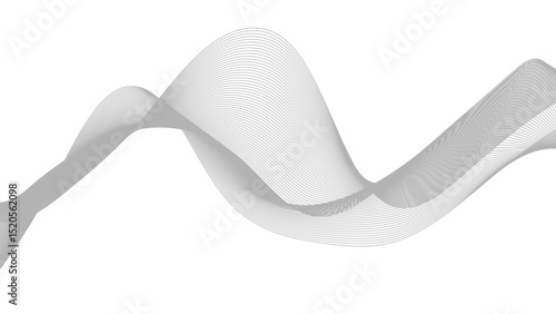 Abstract wave element for design. Digital frequency track equalizer. Wave with lines created using blend tool. Curved wavy line, smooth stripe.