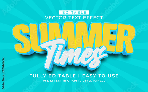 3d editable summer text effect typography style template