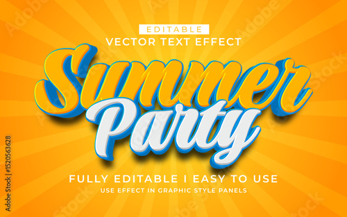 3d editable summer text effect typography style template