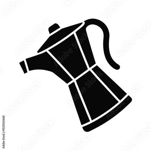 Coffee Pot Pouring Kitchen Icon Vector Illustration