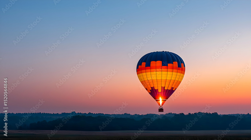 Obraz premium Colorful Hot Air Balloon Sunrise Landscape