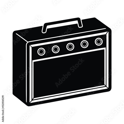 Guitar Amplifier with Knobs Music Icon Vector Illustration
