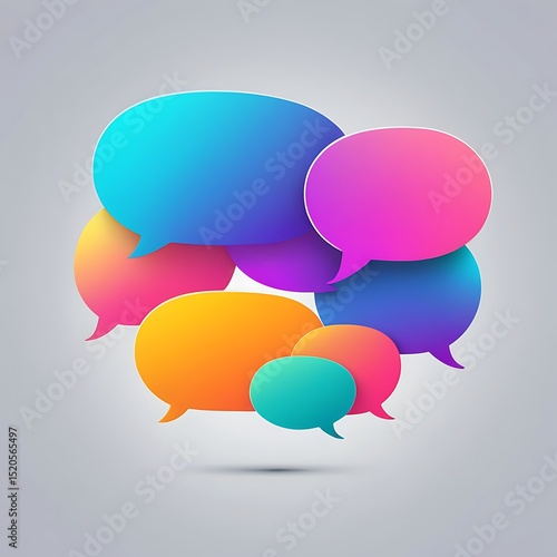 Colorful speech bubbles group isolated on white background